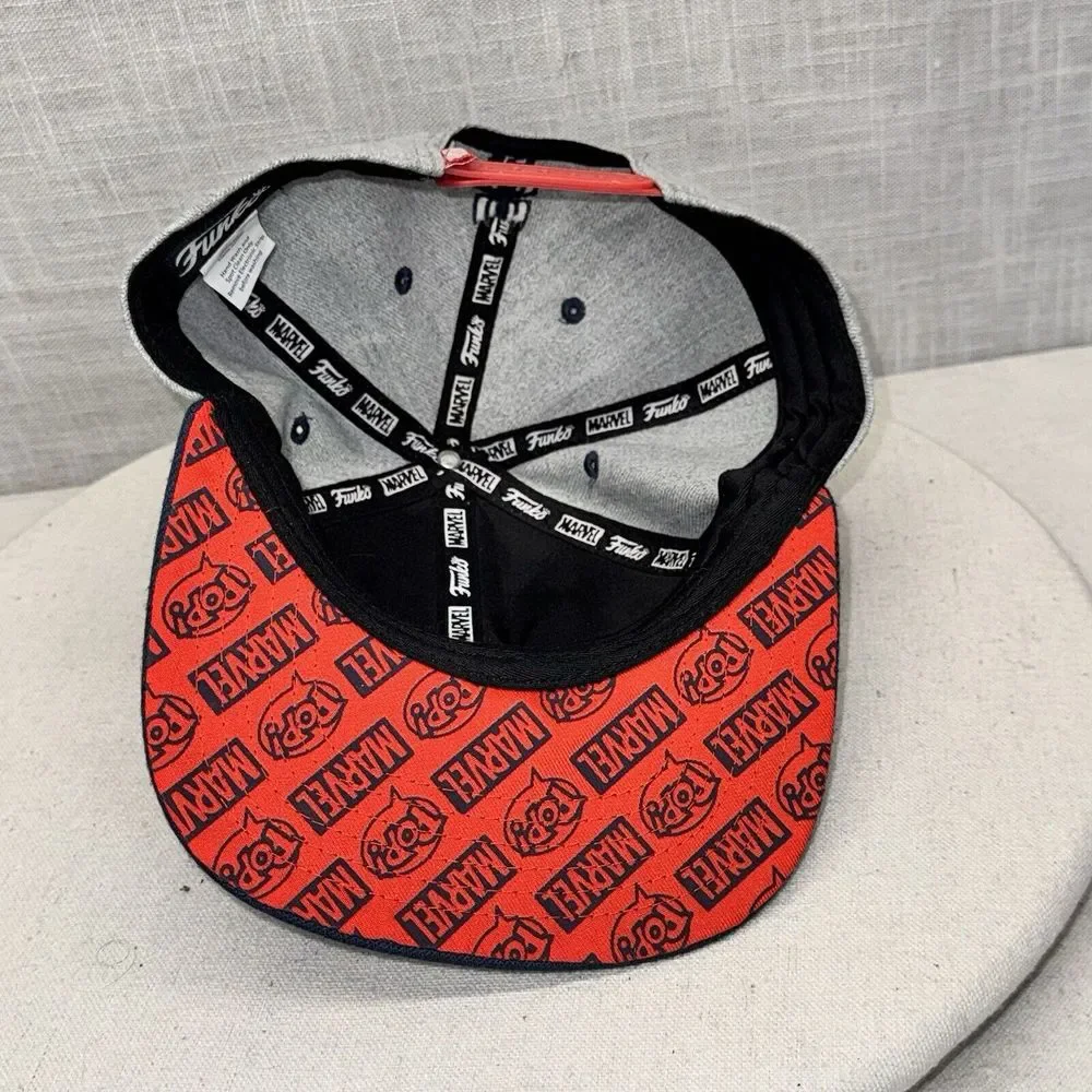Funko Marvel Spider-Man Hat Mens OSFM Gray Snapback‎ Flat Brim Pop Culture Cap